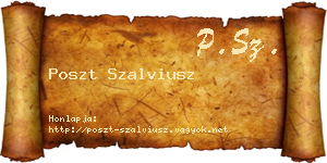 Poszt Szalviusz névjegykártya